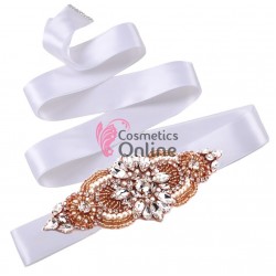 Brau din satin Hand Made Luxury BLT034AA cu Crystale aplicate pentru rochie de mireasa